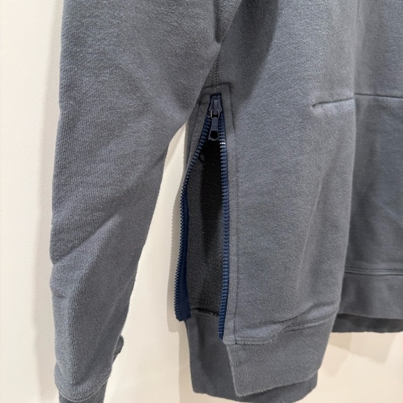 John Elliott Charcoal Hoodie with Side Zipper - Picture 4 of 6